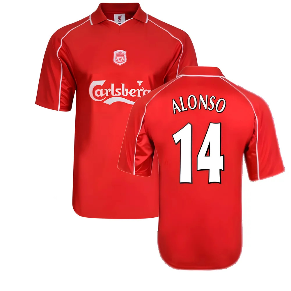 Liverpool 2000 Home Shirt (Alonso 14) Polyester Xabi Alonso Made By: Score Draw Men's Red Medium