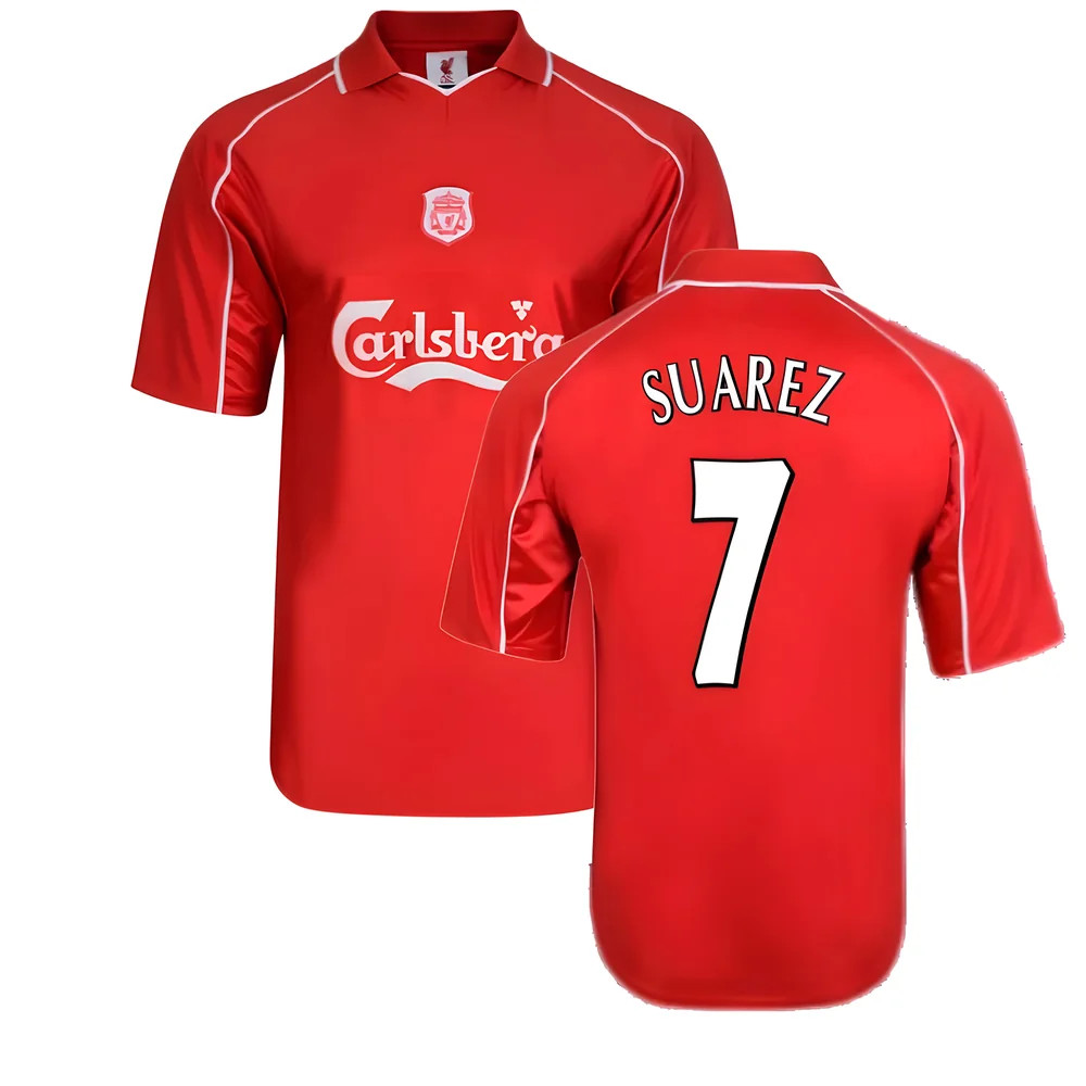Liverpool 2000 Home Shirt (Suarez 7) Polyester Luis Suarez Made By: Score Draw Men's Red Xxl