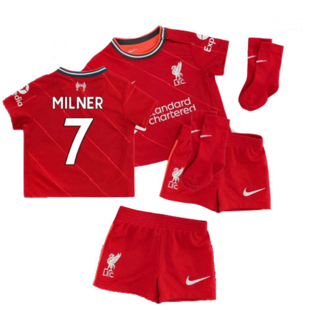 '21-'22 Liverpool Home Baby Kit (Milner 7) Toddler's Polyester James Milner Made By: Nike Unisex Toddler Red 6-9 Mo