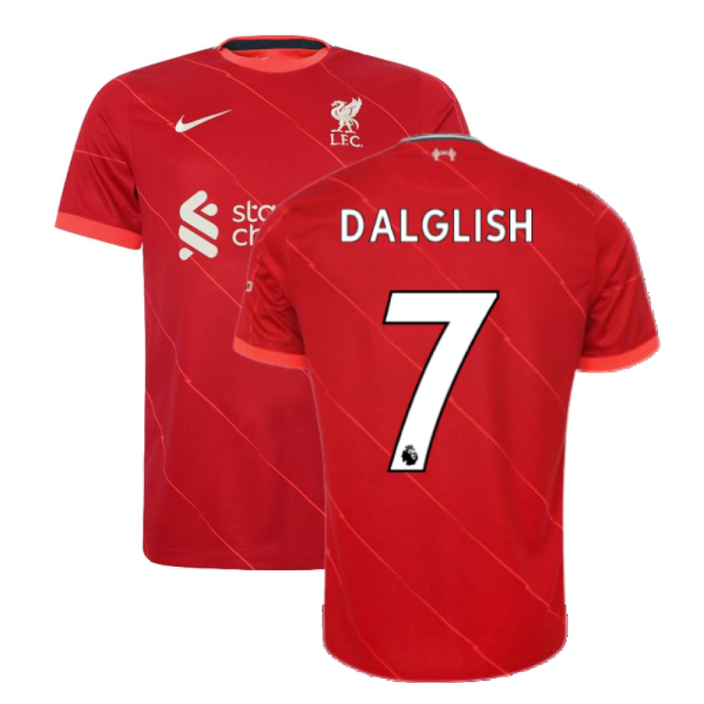 '21-'22 Liverpool Home Shirt (Dalglish 7) Polyester Kenny Dalglish Made By: Nike Men's Red Small