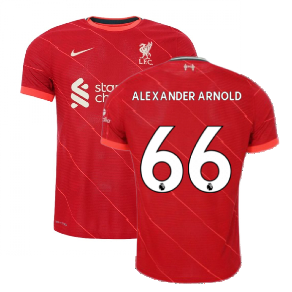 '21-'22 Liverpool Vapor Home Shirt (Alexander Arnold 66) Polyester Trent Alexander Arnold Made By: Nike Men's Red Extra Small