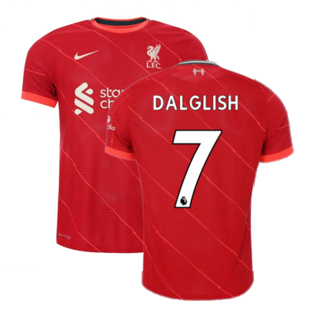 '21-'22 Liverpool Vapor Home Shirt (Dalglish 7) Polyester Kenny Dalglish Made By: Nike Men's Red Small