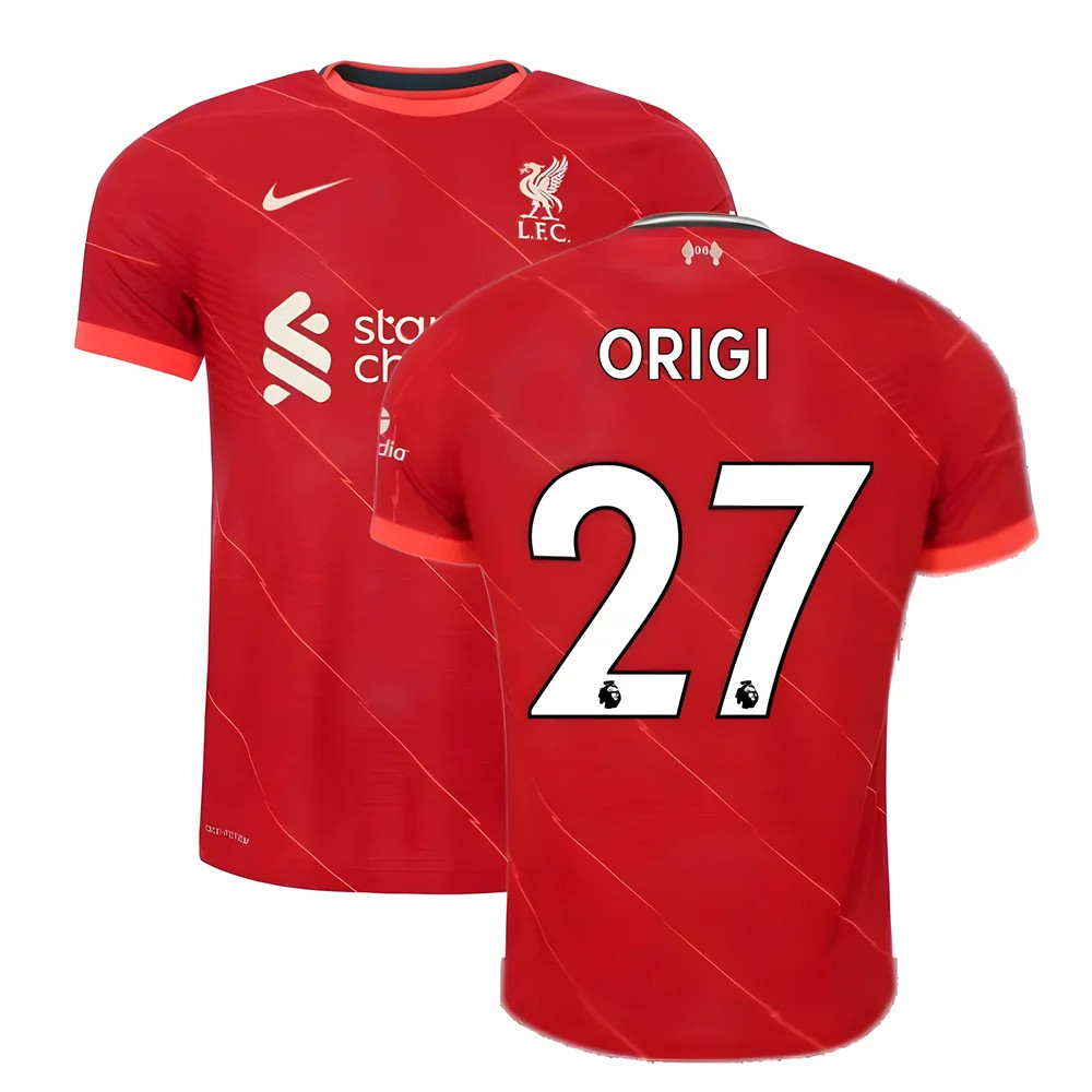 '21-'22 Liverpool Vapor Home Shirt (Origi 27) Polyester Divock Origi Made By: Nike Men's Red Small