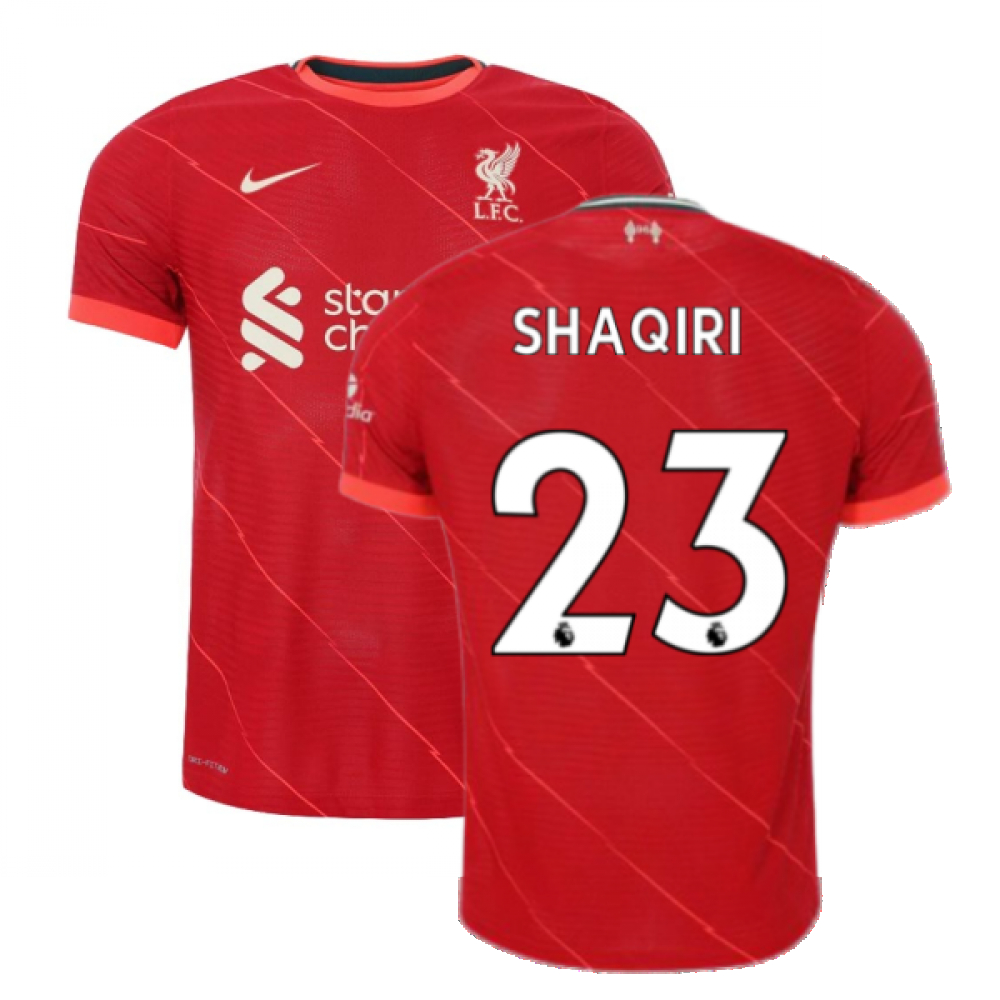 '21-'22 Liverpool Vapor Home Shirt (Shaqiri 23) Polyester Xherdan Shaqiri Made By: Nike Men's Red Small