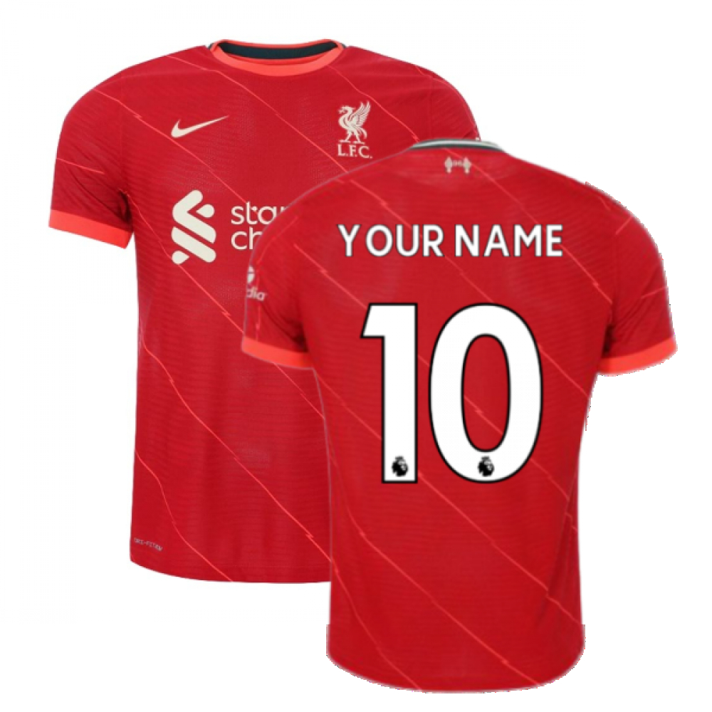 '21-'22 Liverpool Vapor Home Shirt (Your Name) Polyester Made By: Nike Men's Red Small