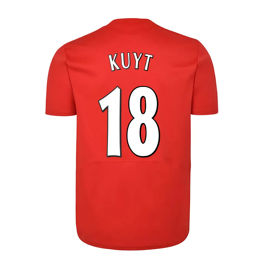 Liverpool Fc 2005 Champions League Final Shirt (Kuyt 18) Polyester Dirk Kuyt Made By: Score Draw Men's Red Xxl