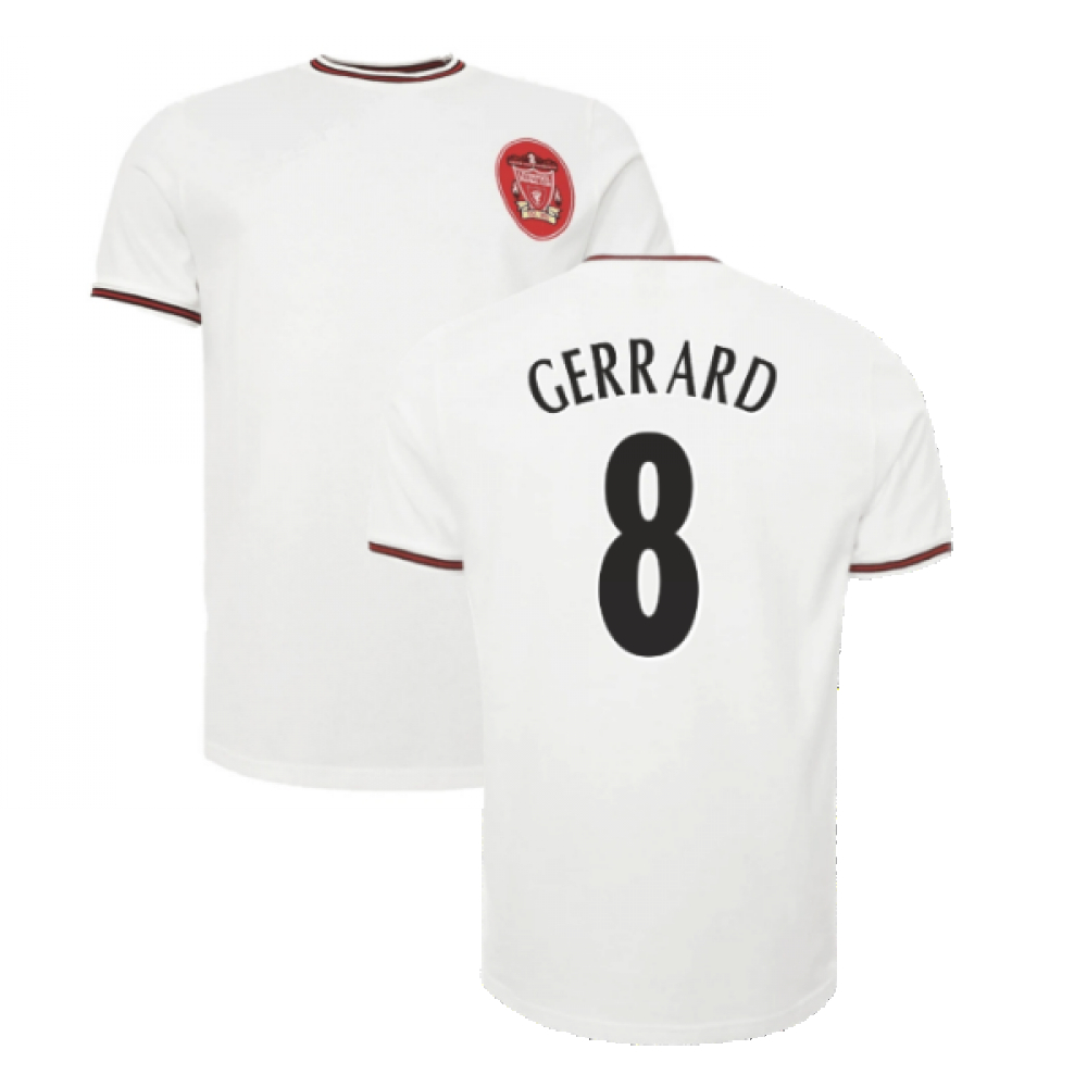 Liverpool Heritage 1997 Ecru Away Tee (Gerrard 8) Polyester Steven Gerrard Men's White Medium