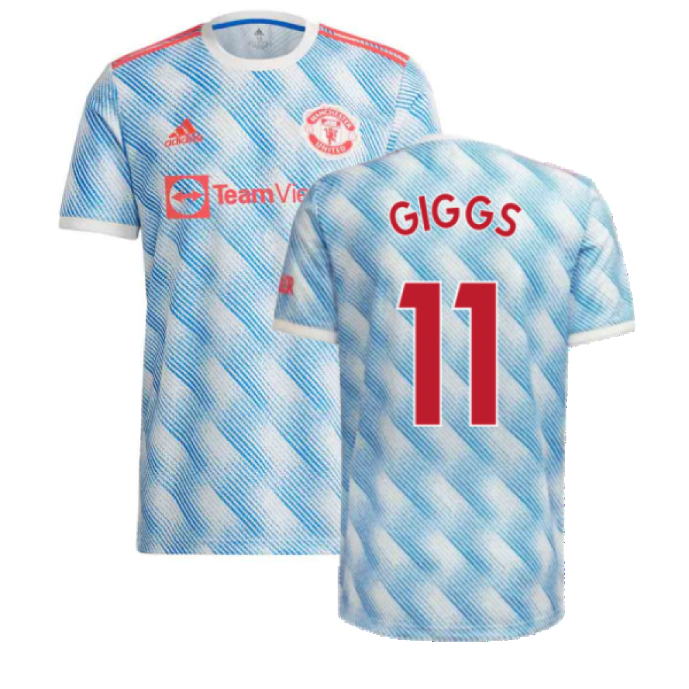 '21-'22 Man Utd Away Shirt (Giggs 11) Polyester Ryan Giggs Manchester United Made By: Adidas Men's White Extra Large