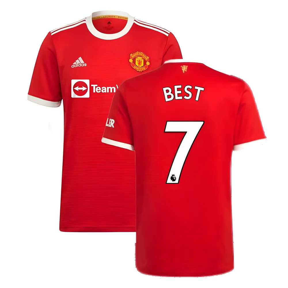 '21-'22 Man Utd Home Shirt (Best 7) Polyester George Best Manchester United Made By: Adidas Men's Red 3XL