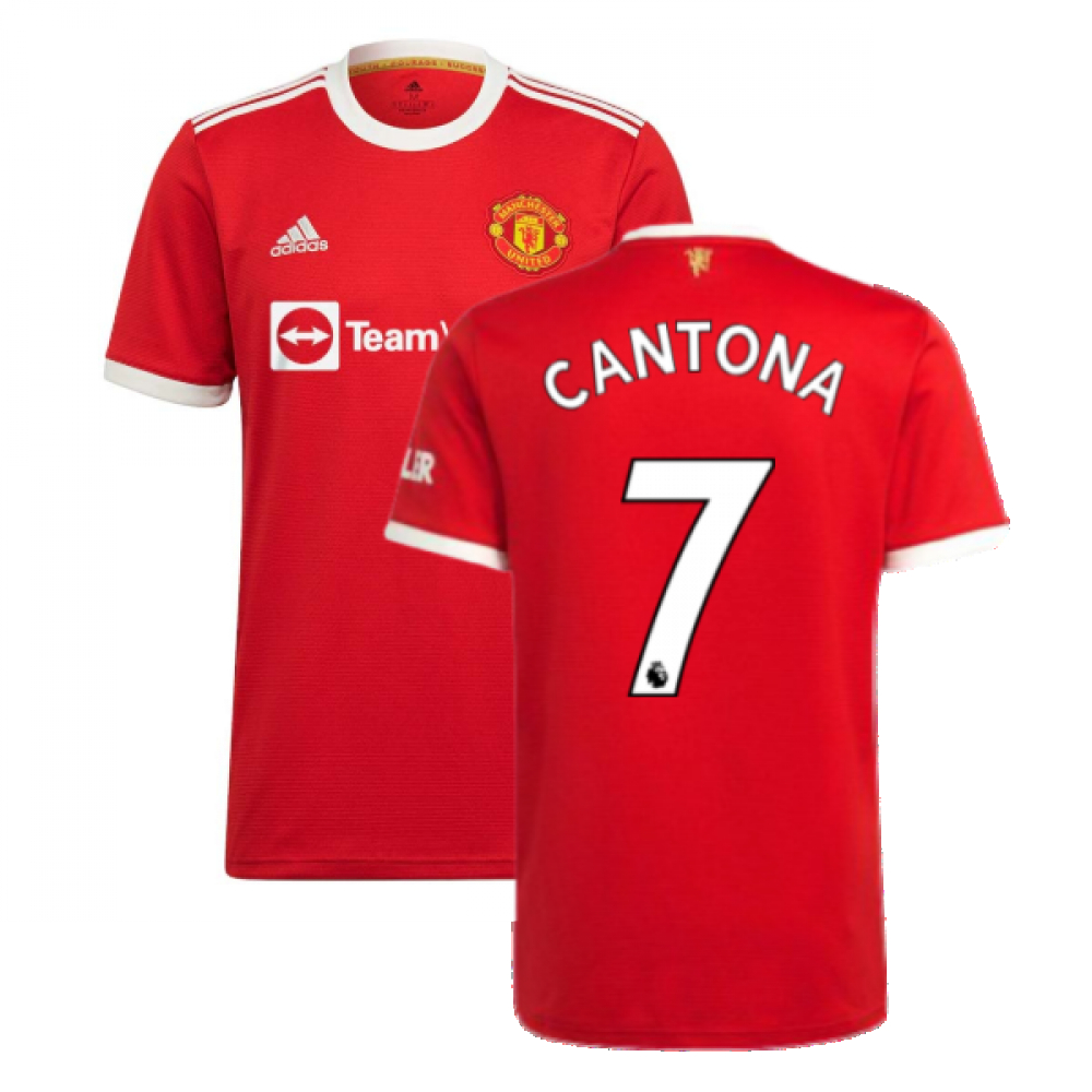 '21-'22 Man Utd Home Shirt (Cantona 7) Polyester Eric Cantona Manchester United Made By: Adidas Men's Red 3XL