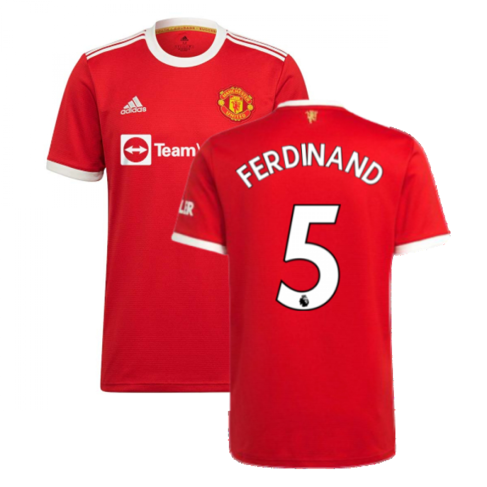 '21-'22 Man Utd Home Shirt (Ferdinand 5) Polyester Rio Ferdinand Manchester United Made By: Adidas Men's Red 4XL