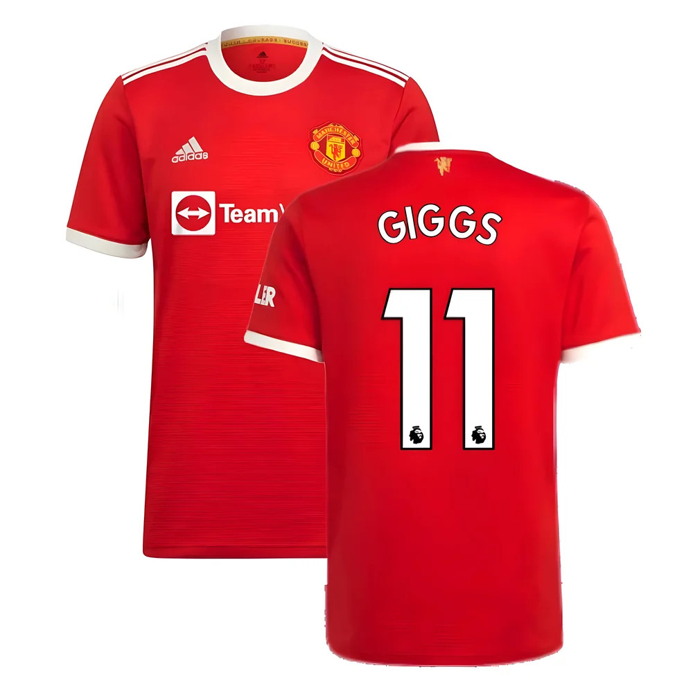 '21-'22 Man Utd Home Shirt (Giggs 11) Polyester Ryan Giggs Manchester United Made By: Adidas Men's Red 4XL