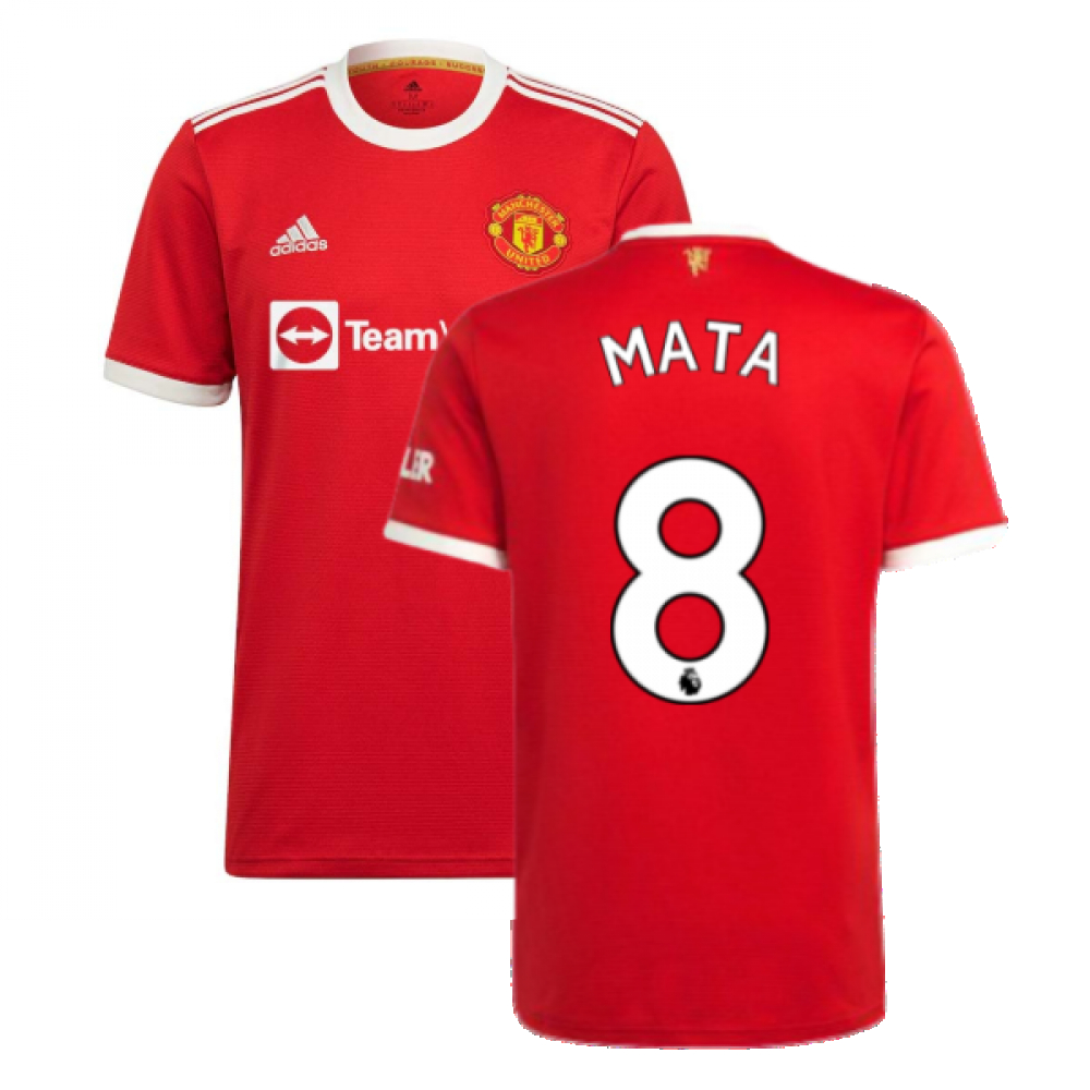 '21-'22 Man Utd Home Shirt (Mata 8) Polyester Juan Mata Manchester United Made By: Adidas Men's Red 3XL