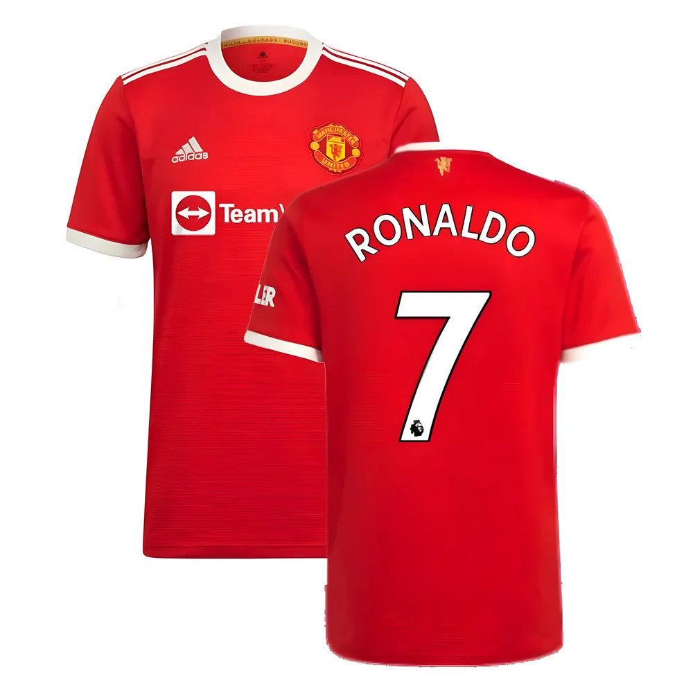 '21-'22 Man Utd Home Shirt (Ronaldo 7) Polyester Cristiano Ronaldo Manchester United Made By: Adidas Men's Red 3XL
