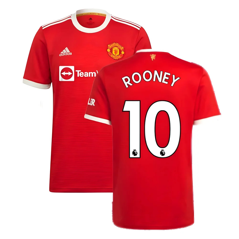 '21-'22 Man Utd Home Shirt (Rooney 10) Polyester Wayne Rooney Manchester United Made By: Adidas Men's Red 3XL