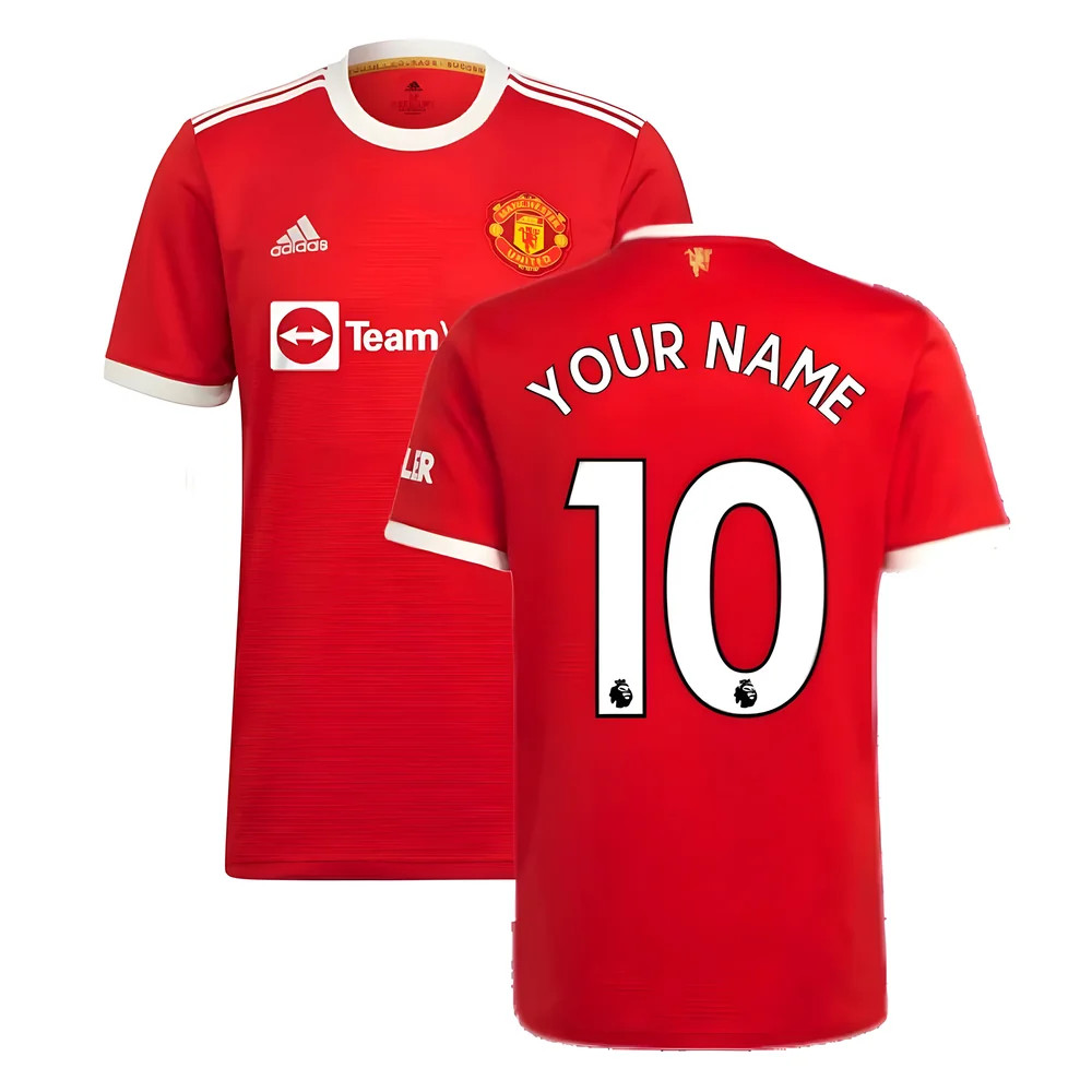 '21-'22 Man Utd Home Shirt (Your Name) Polyester Manchester United Made By: Adidas Men's Red 3XL