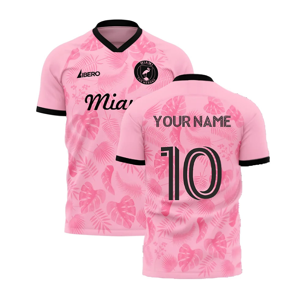 '25-'26 Miami Home Concept Kit (Libero) (Your Name) Polyester Inter Miami Made By: Libero Sportswear Men's Pink 5XL
