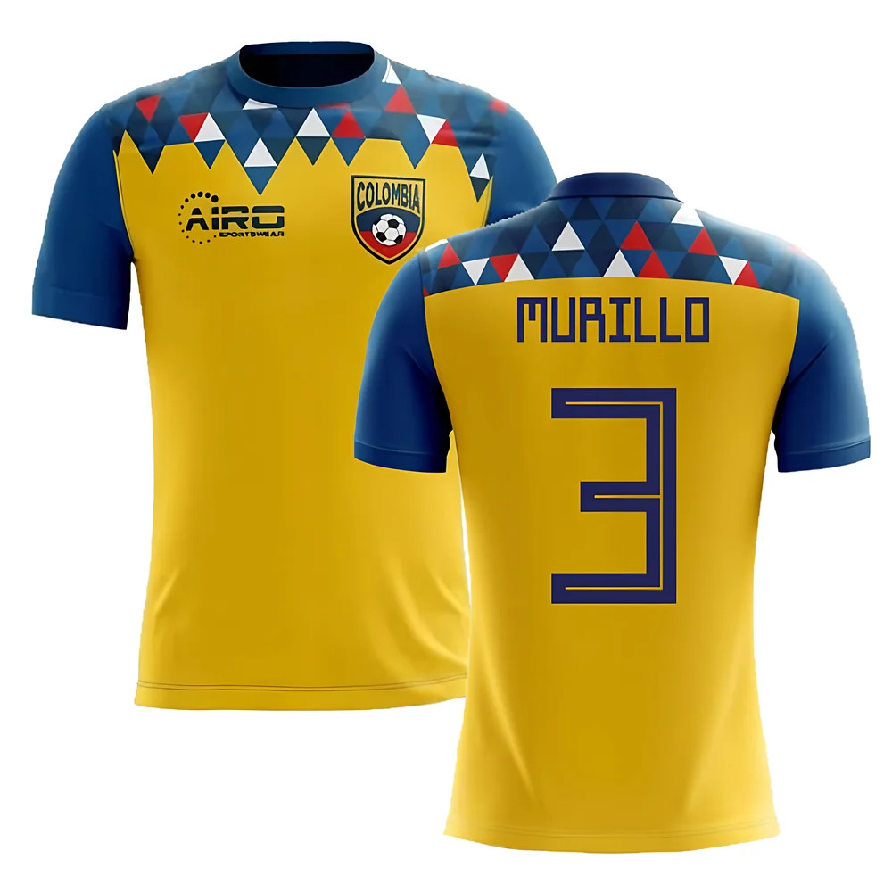 '25-'26 Colombia Concept Football Shirt (Murillo 3) Polyester Made By: Airo Sportswear Men's Yellow 4XL