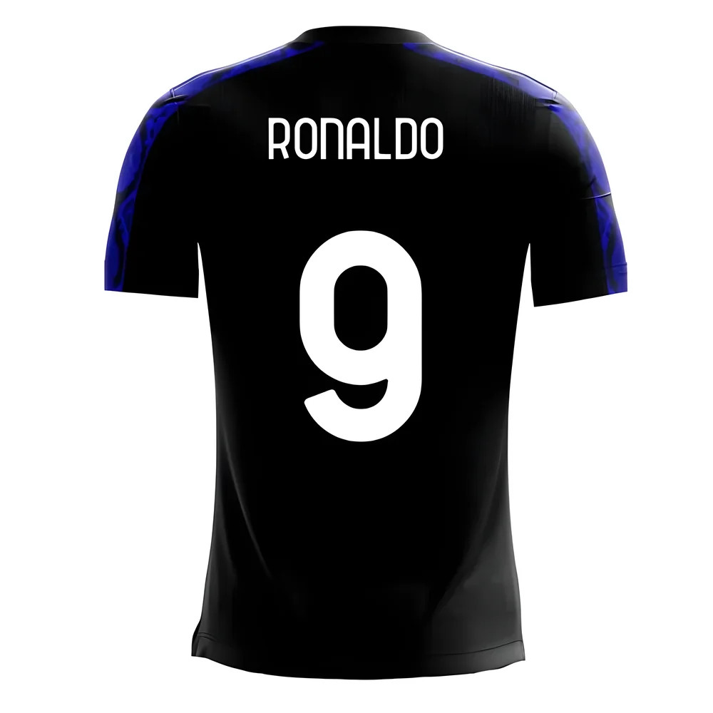 '25-'26 Nerazzurri Milan Home Concept Football Kit (Libero) (Ronaldo 9) Polyester Inter Milan Made By: Libero Sportswear Men's Blue 4XL