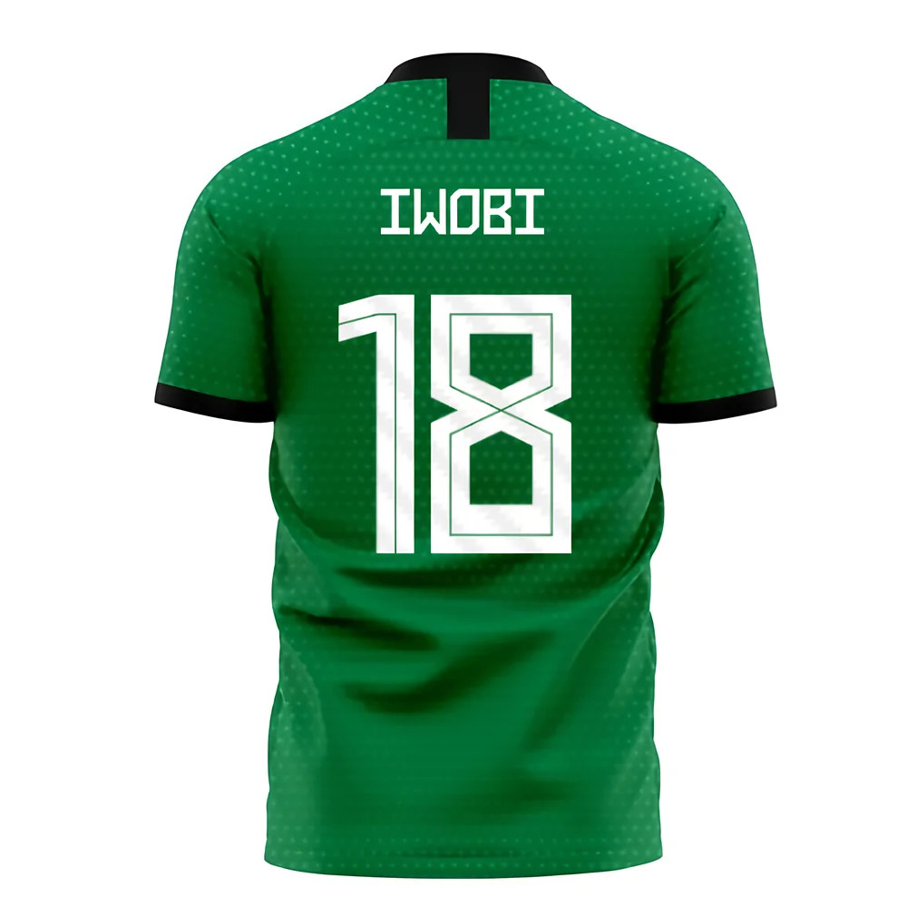 '25-'26 Nigeria Home Concept Football Kit (Libero) (Iwobi 18) Polyester Alex Iwobi Made By: Libero Sportswear Men's Green Large