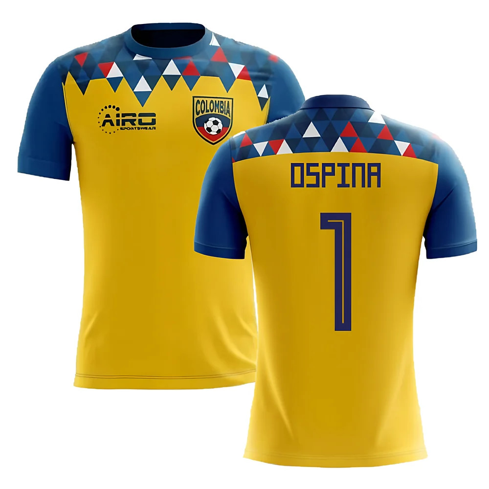 '25-'26 Colombia Concept Football Shirt (Ospina 1) Polyester Made By: Airo Sportswear Men's Yellow 4XL