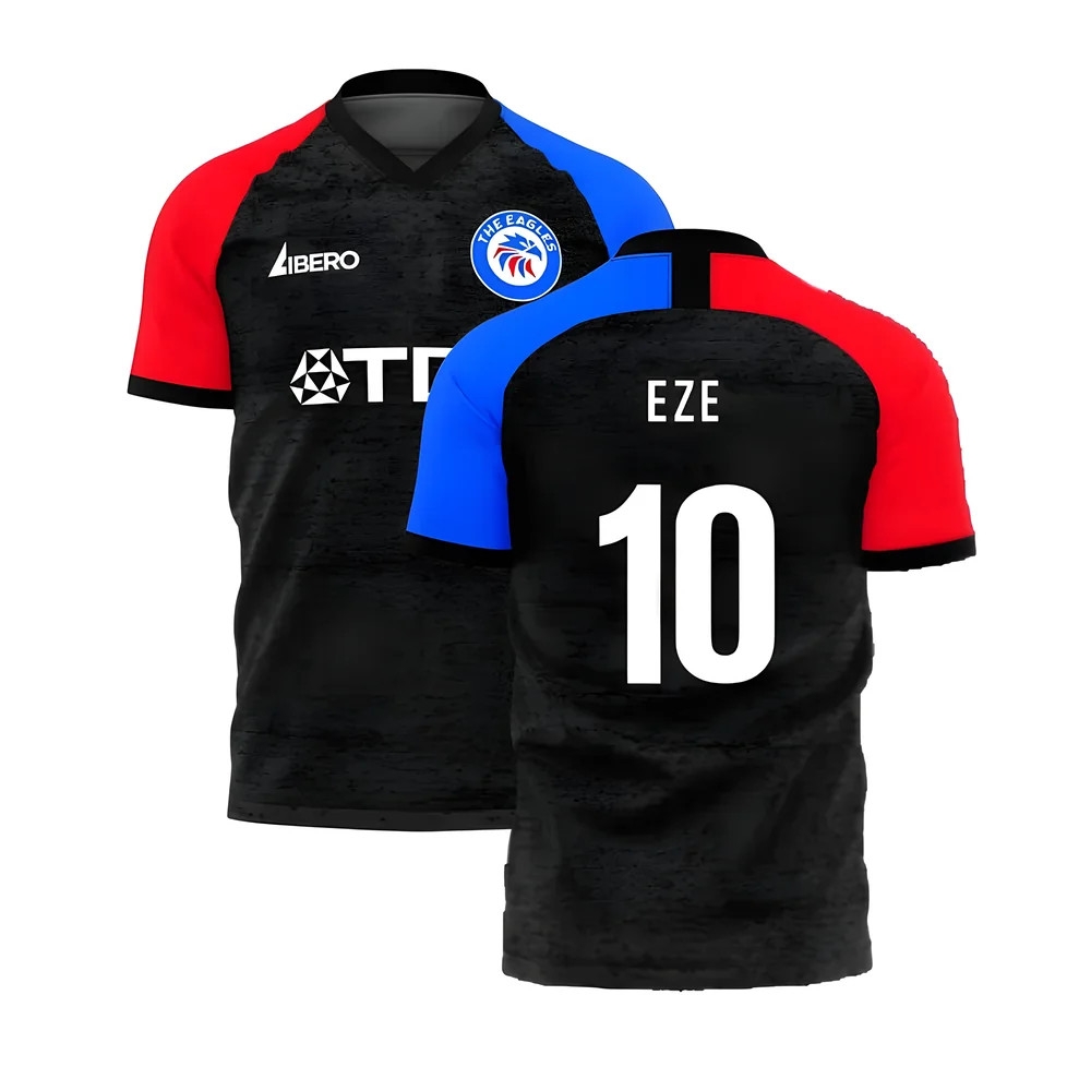 '25-'26 Palace Away Concept Football Kit (Libero) (Eze 10) Polyester Eberechi Eze Crystal Palace Made By: Libero Sportswear Men's Black 4XL