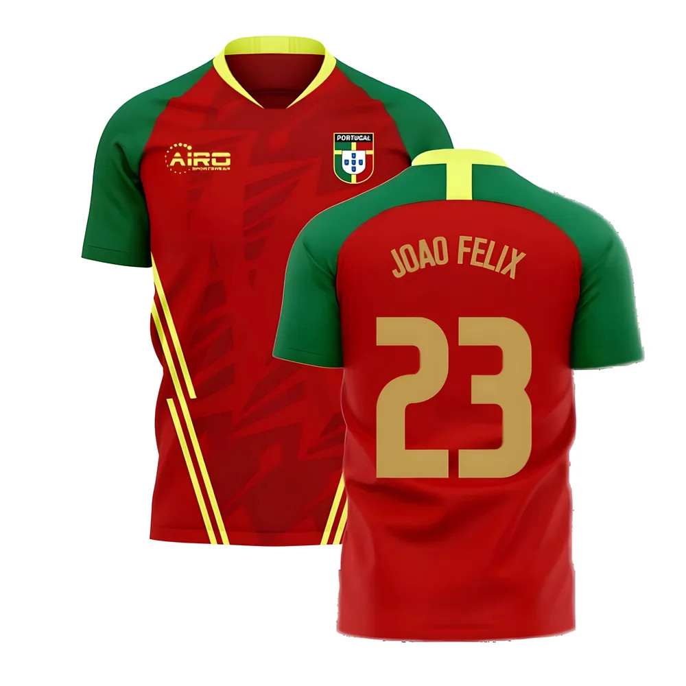 '25-'26 Portugal Home Concept Football Kit (Airo) (Joao Felix 23) Polyester Made By: Airo Sportswear Men's Red Extra Large