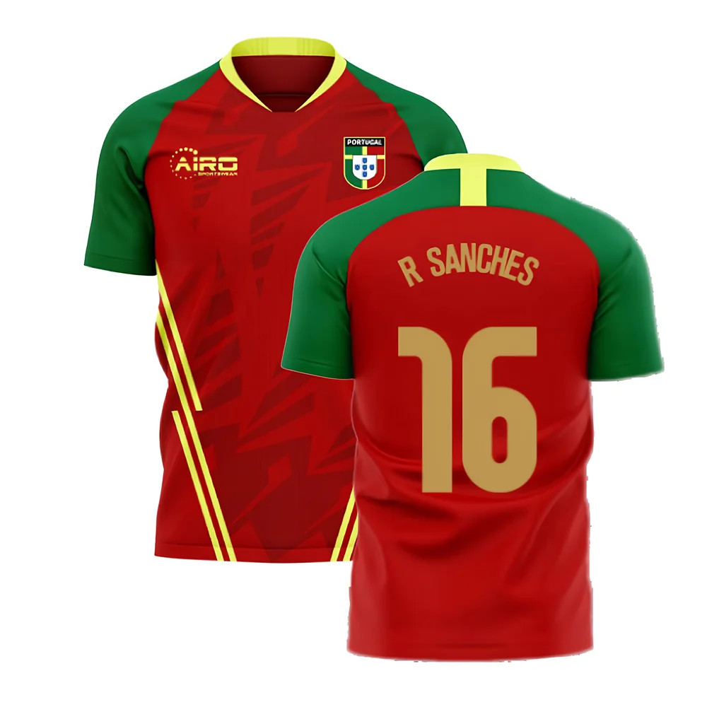 '25-'26 Portugal Home Concept Football Kit (Airo) (R.sanches 16) Polyester Renato Sanches Made By: Airo Sportswear Men's Red 5XL