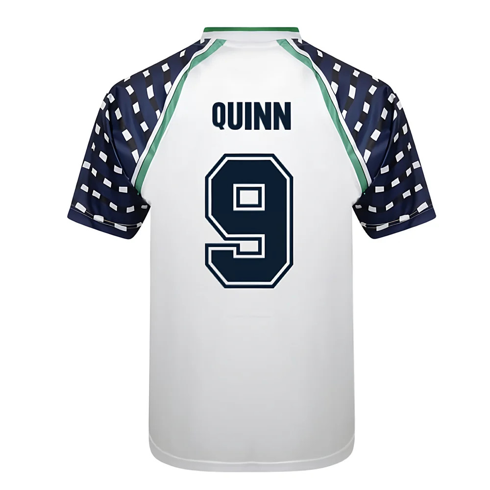 Score Draw Sunderland 1992 Fa Cup Away Shirt (Quinn 9) Polyester Men's White Medium