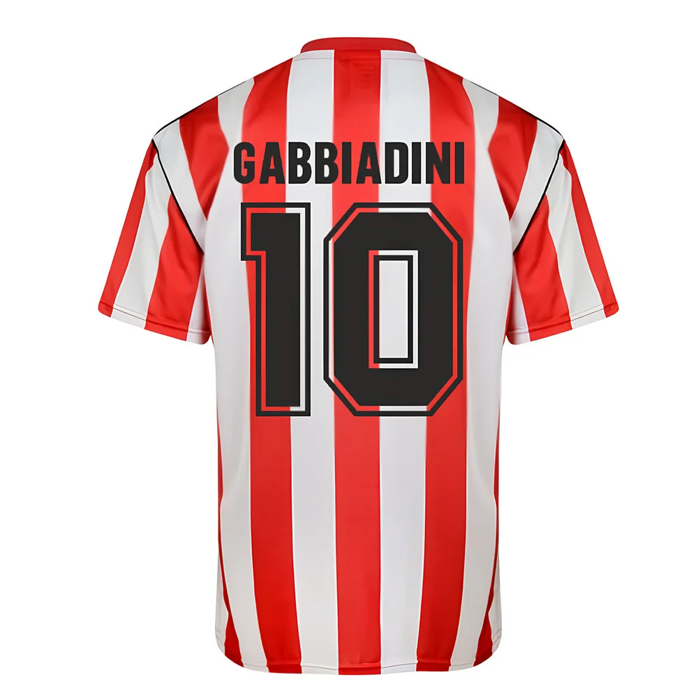 Score Draw Sunderland 1990 Retro Football Shirt (Gabbiadini 10) Polyester Men's Red Extra Large
