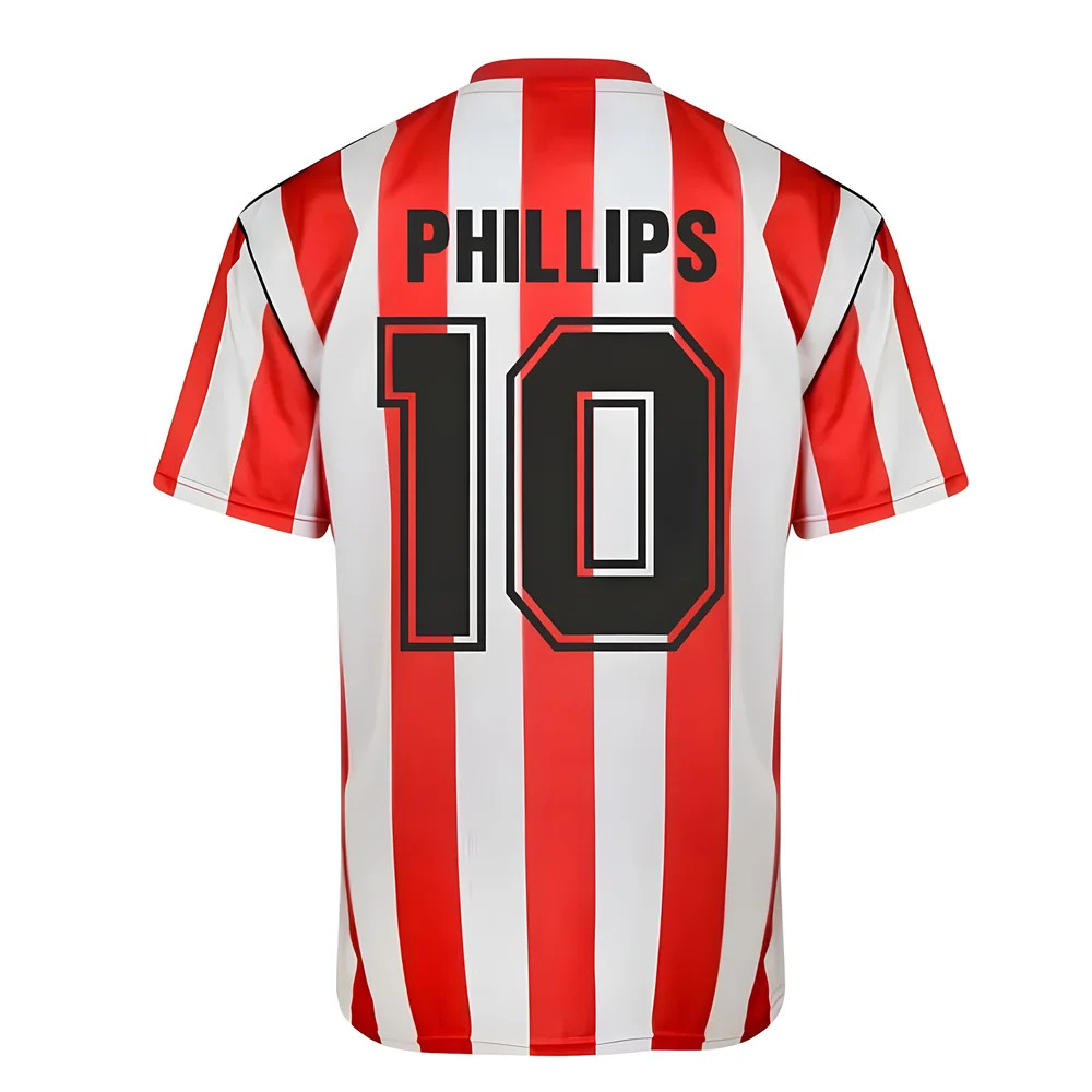 Score Draw Sunderland 1990 Retro Football Shirt (Phillips 10) Polyester Men's Red Extra Large