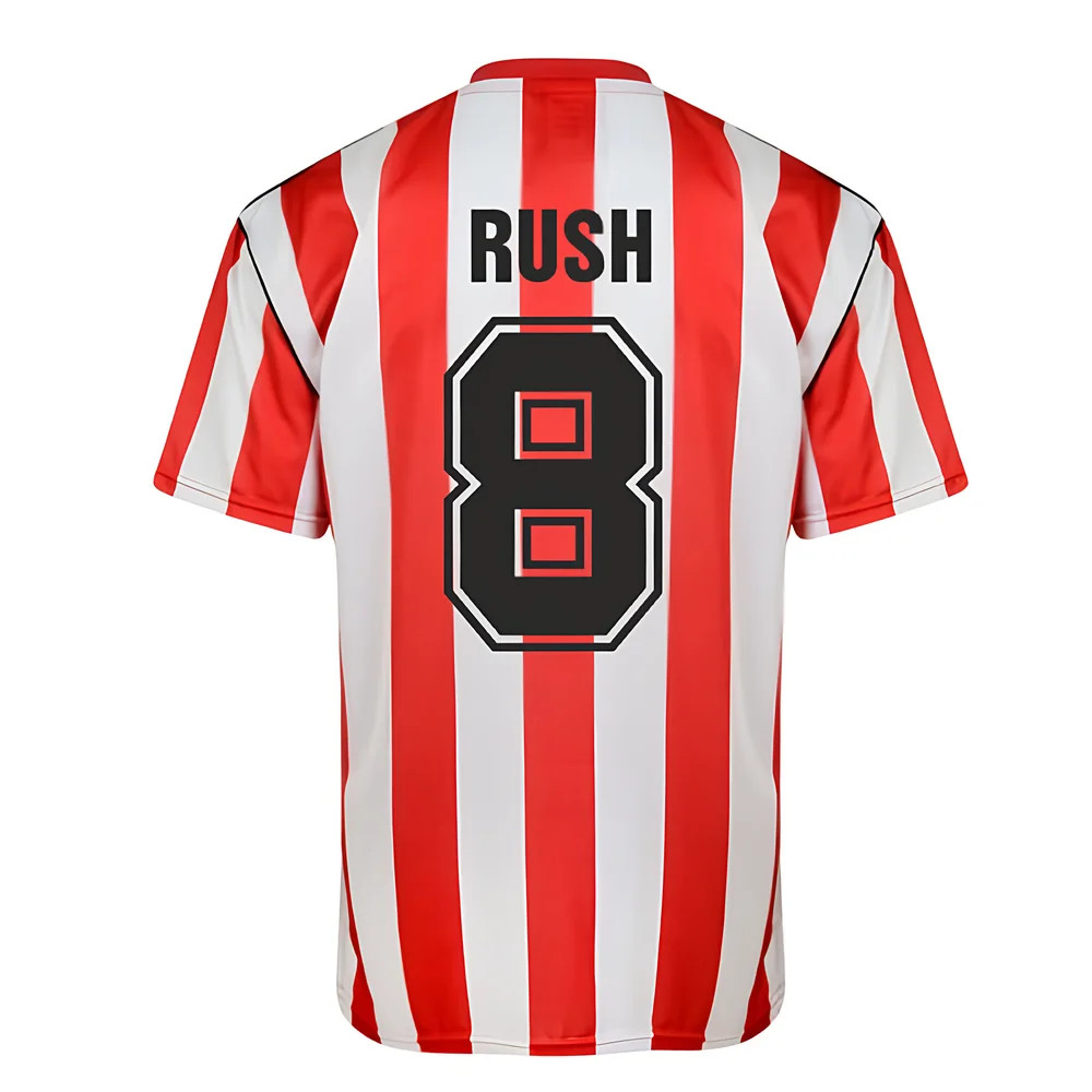 Score Draw Sunderland 1990 Retro Football Shirt (Rush 8) Polyester Men's Red Extra Large