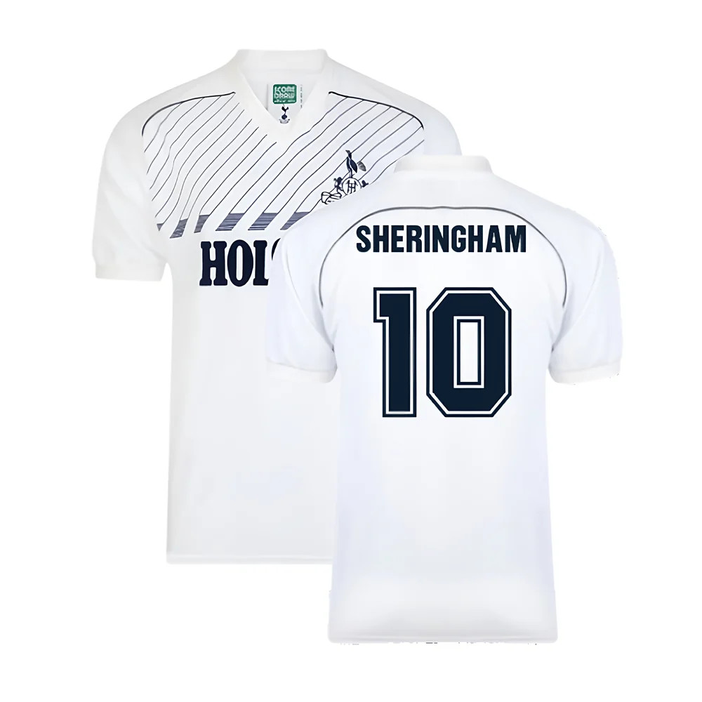 Tottenham 1986 Retro Home Shirt (Sheringham 10) Polyester Teddy Sheringham Made By: Score Draw Men's White Xxl