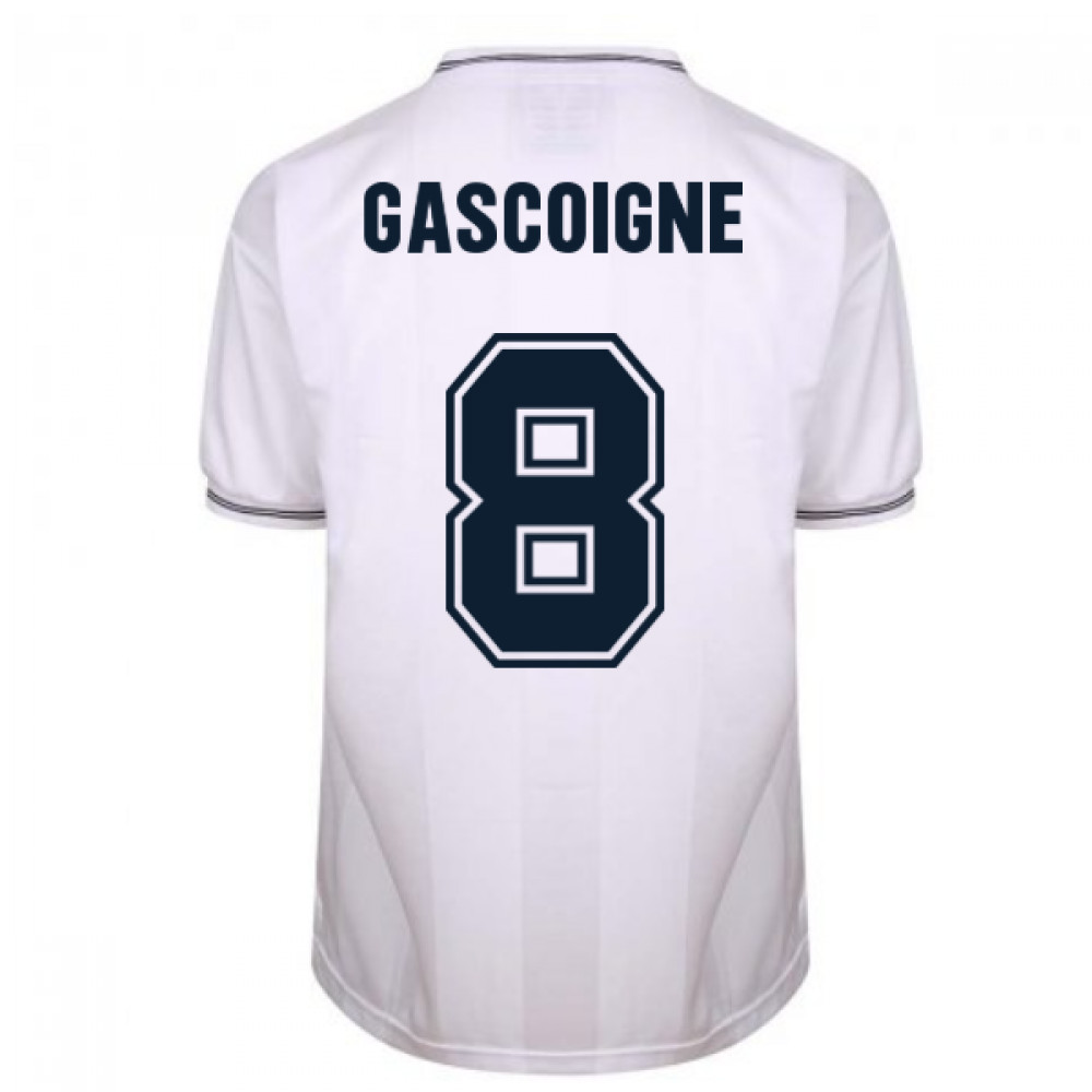 Tottenham Hotspur 1984 Uefa Cup Final Shirt (Gascoigne 8) Polyester Paul Gascoigne Made By: Score Draw Men's White Medium