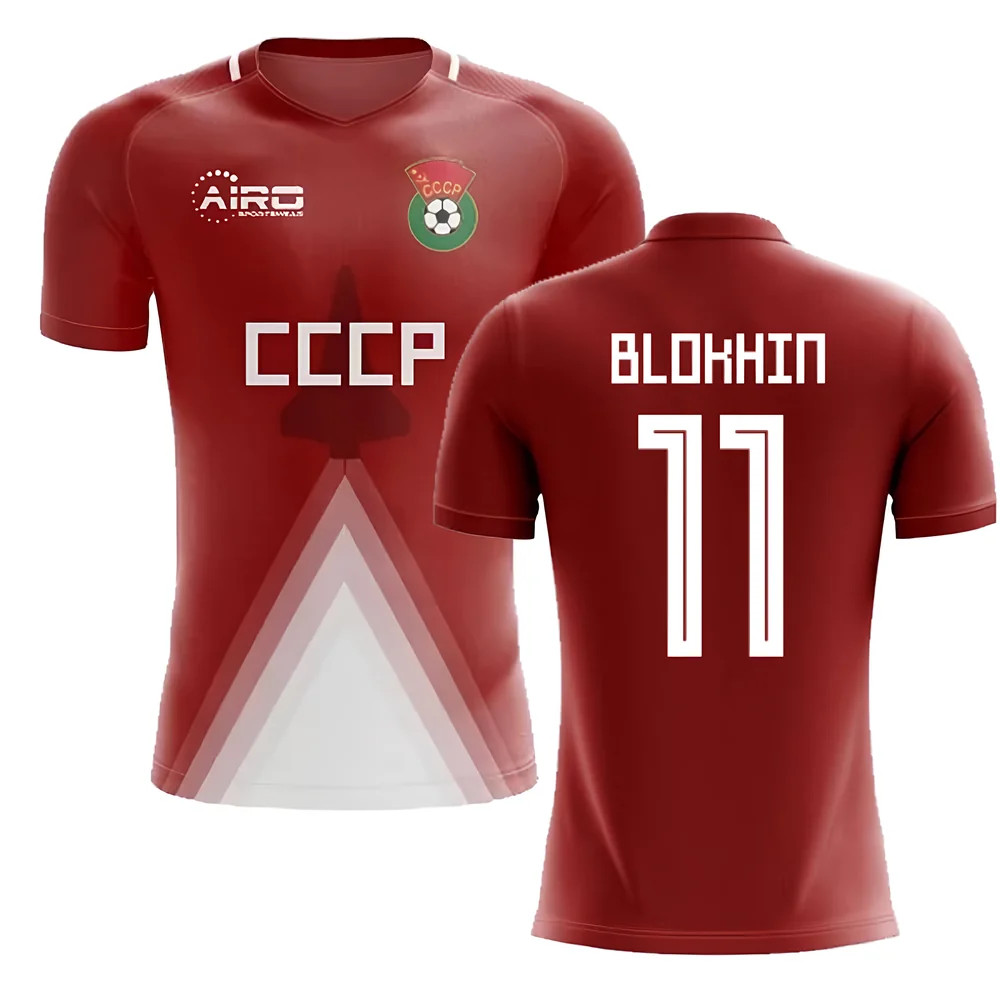 Ussr Home Concept Football Shirt (Blokhin 11) Polyester Russia Made By: Airo Sportswear Men's Red 3XL