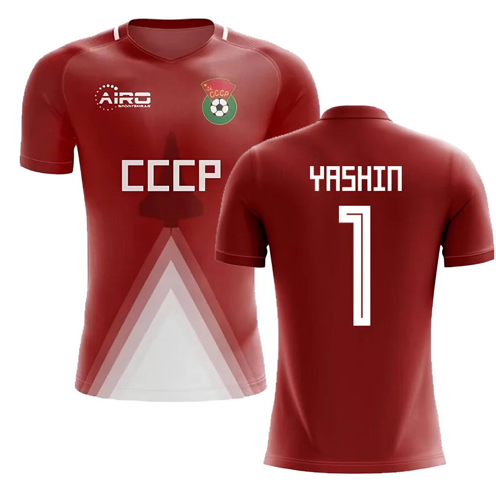 Ussr Home Concept Football Shirt (Yashin 1) Polyester Russia Made By: Airo Sportswear Men's Red 3XL