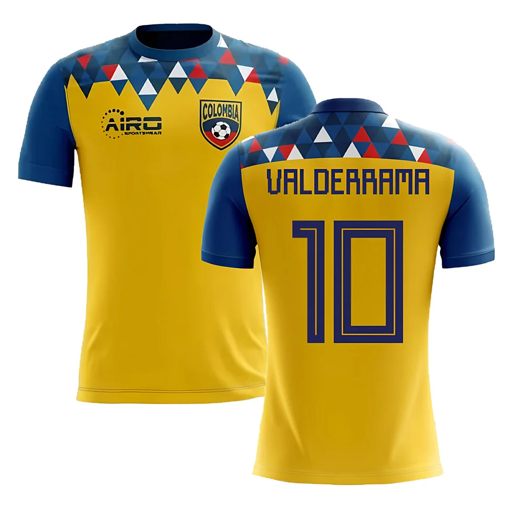 '25-'26 Colombia Concept Football Shirt (Valderrama 10) Polyester Made By: Airo Sportswear Men's Yellow 3XL