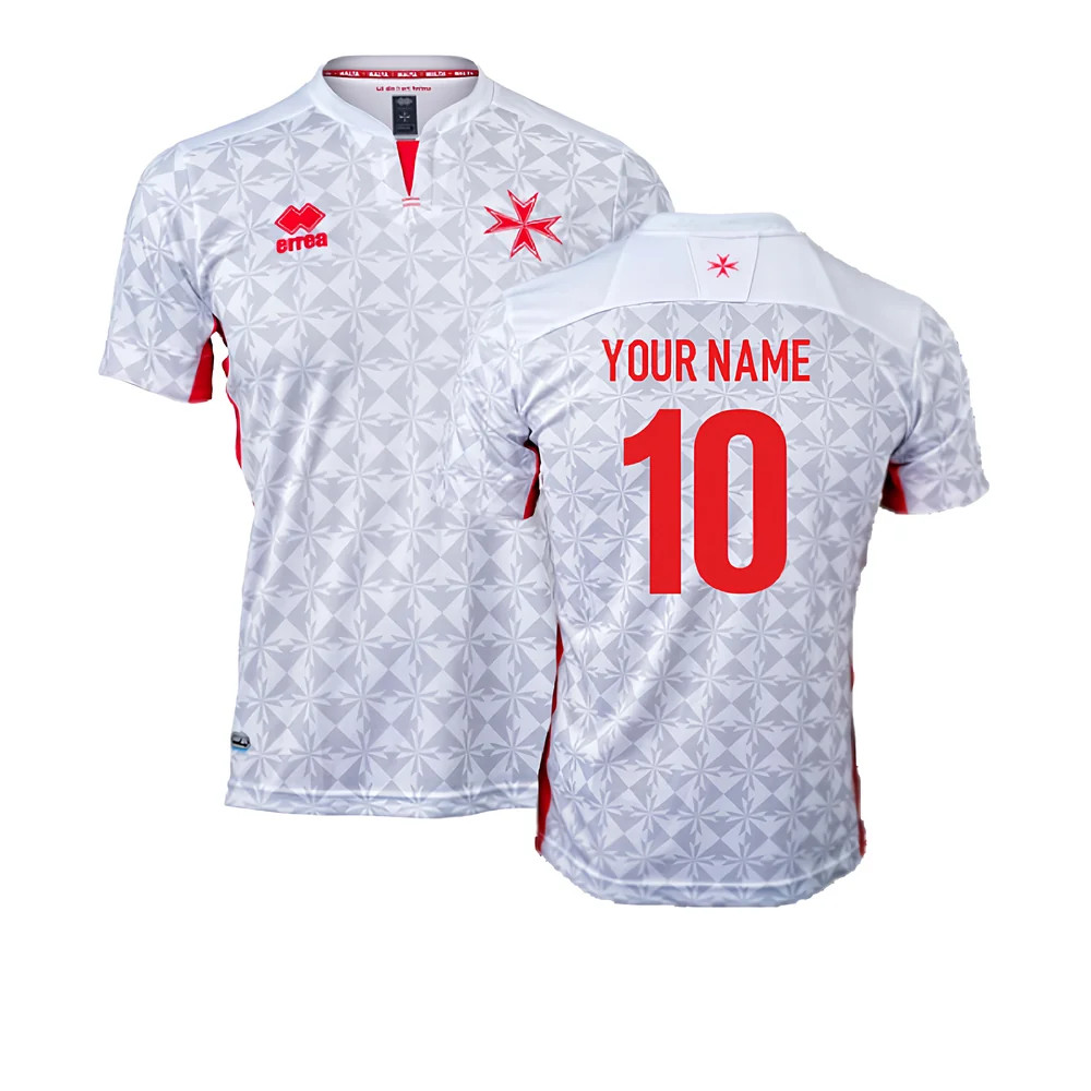 '22-'23 Malta Away Shirt (Your Name) Polyester Made By: Errea Men's Grey Xxl