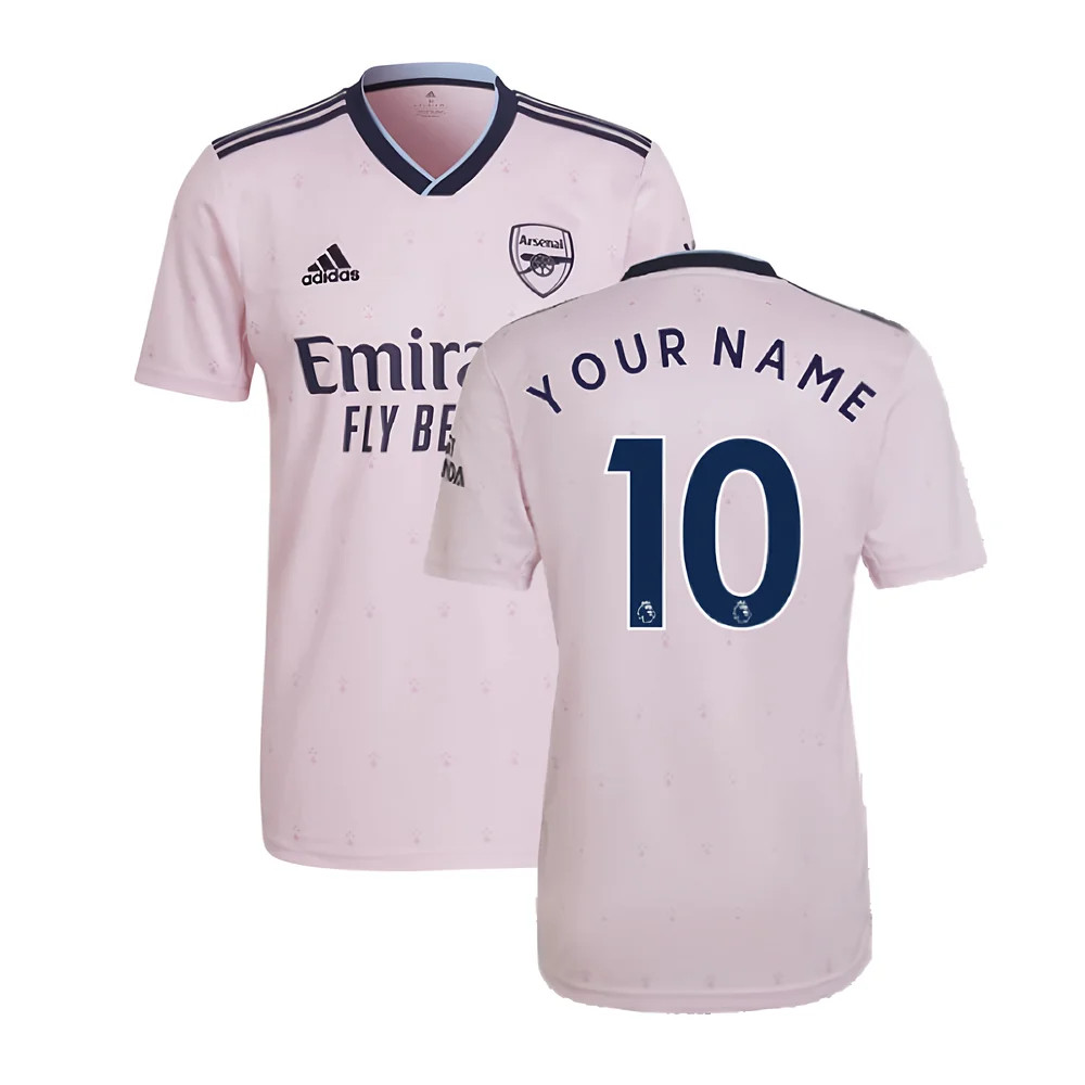 '22-'23 Arsenal Third Shirt (Your Name) Polyester Made By: Adidas Men's Silver 3XL