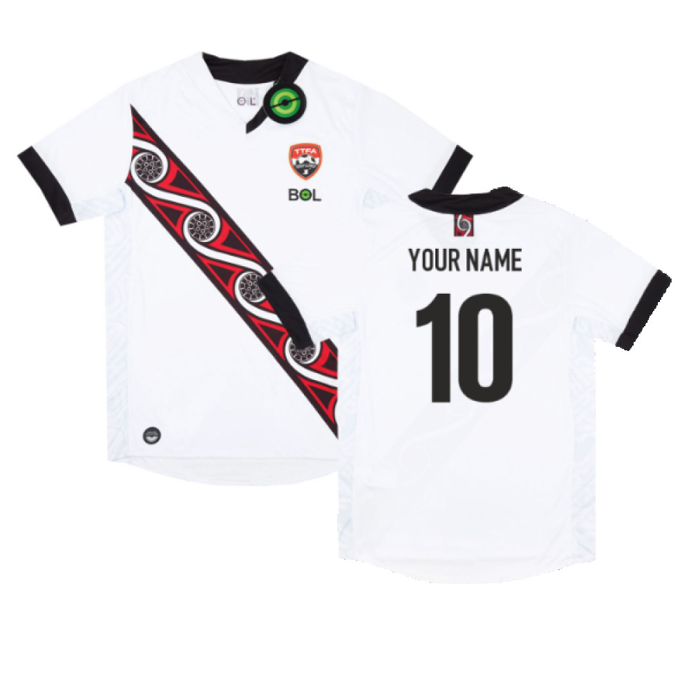 '22-'23 Trinidad And Tobago Third Shirt (Your Name) Polyester Made By: Bol Sportswear Men's White Large