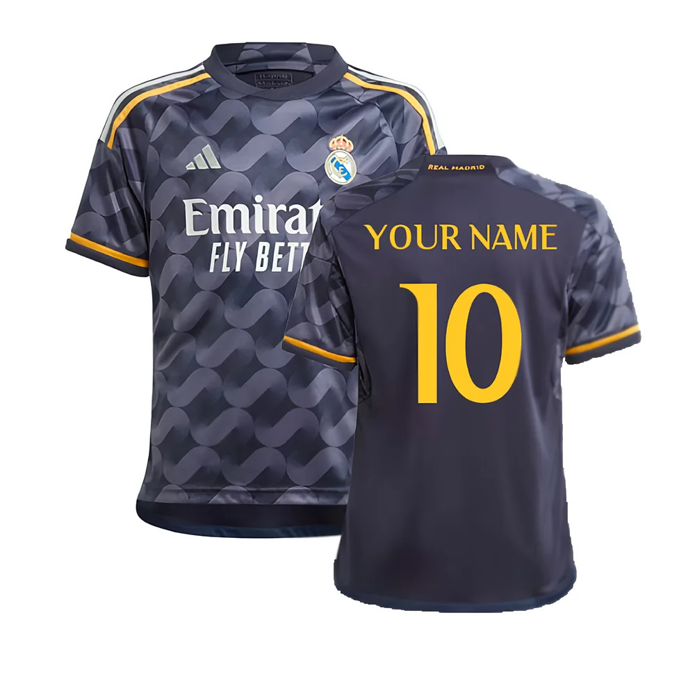 '23-'24 Real Madrid Away Shirt (Kids) (Your Name) Men's Polyester Made By: Adidas Boys Indigo Size 15-16