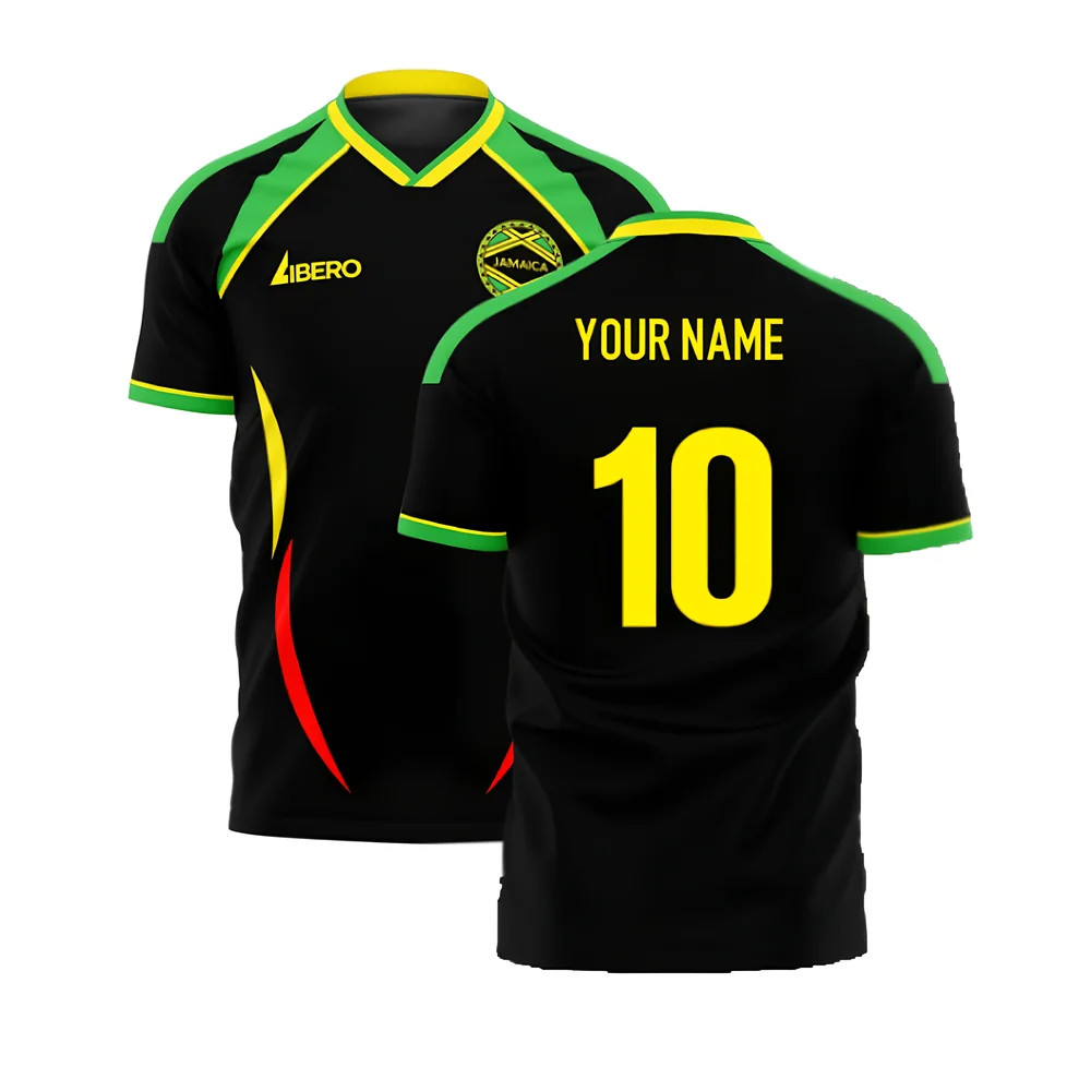 Jamaica 2006 Style Away Concept Shirt (Libero) (Your Name) Polyester Made By: Libero Sportswear Men's Black 4XL