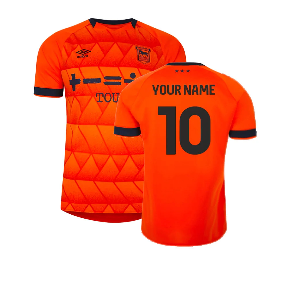 '23-'24 Ipswich Town Away Shirt (Your Name) Polyester Made By: Umbro Men's Red Medium