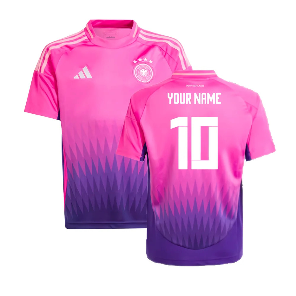 '24-'25 Germany Away Shirt (Kids) (Your Name) Men's Polyester Made By: Adidas Boys Indigo Size 7-8