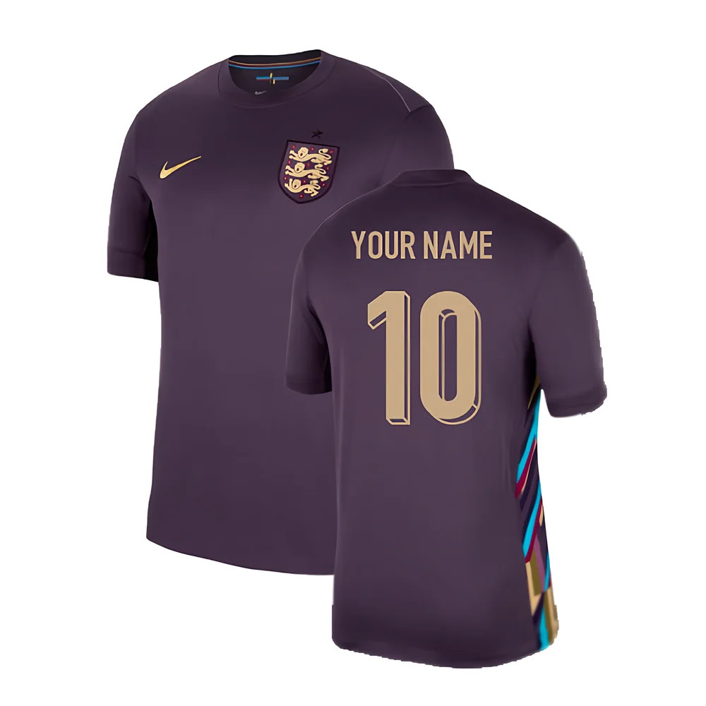 '24-'25 England Away Shirt (Your Name) Polyester Made By: Nike Men's Indigo Extra Large