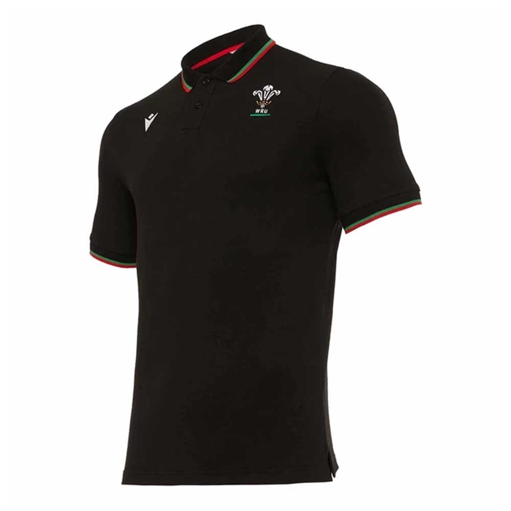 Click to view product details and reviews for 2020 2021 Wales Travel Tech Polo Shirt Black.