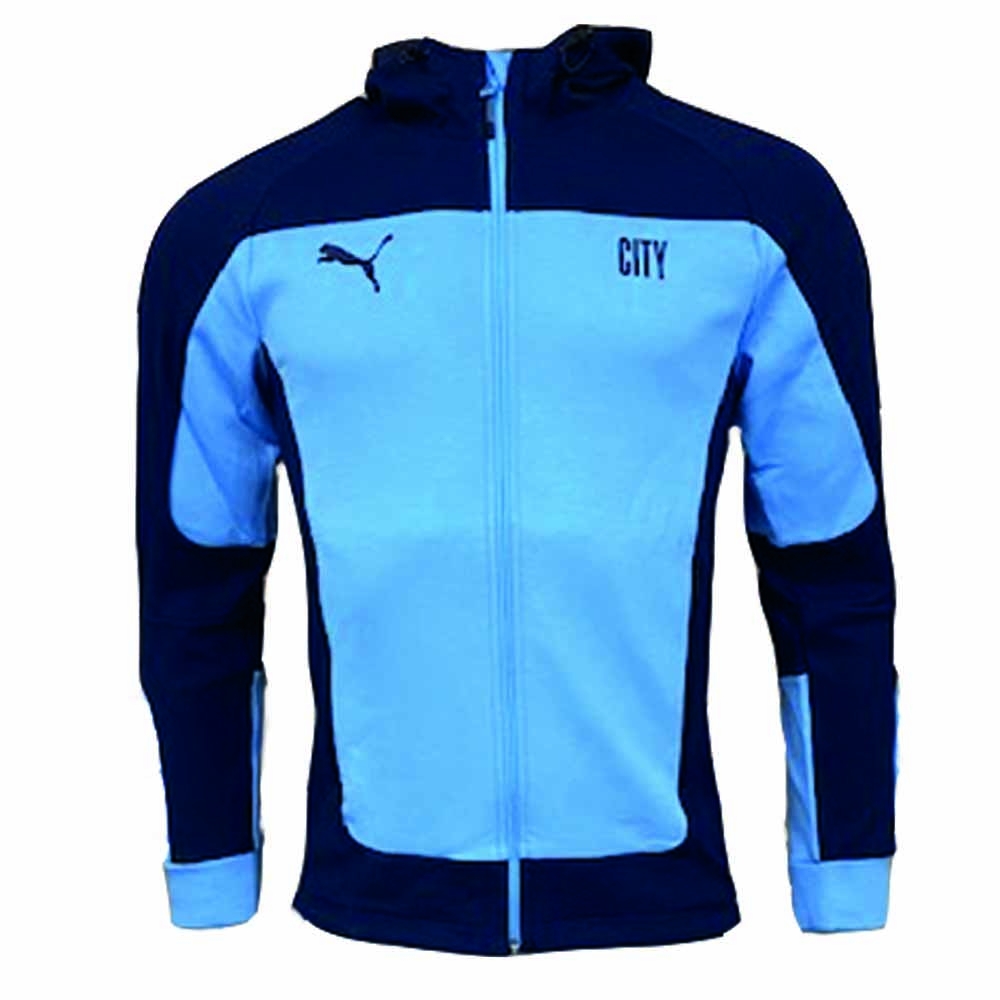 Click to view product details and reviews for 2020 2021 Man City Evostripe Hooded Jacket Light Blue.