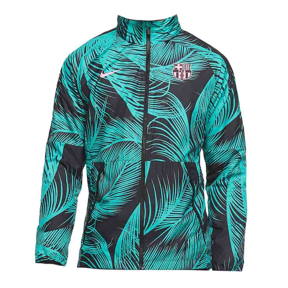 Click to view product details and reviews for 2020 2021 Barcelona Allweather Fan Jacket Green.