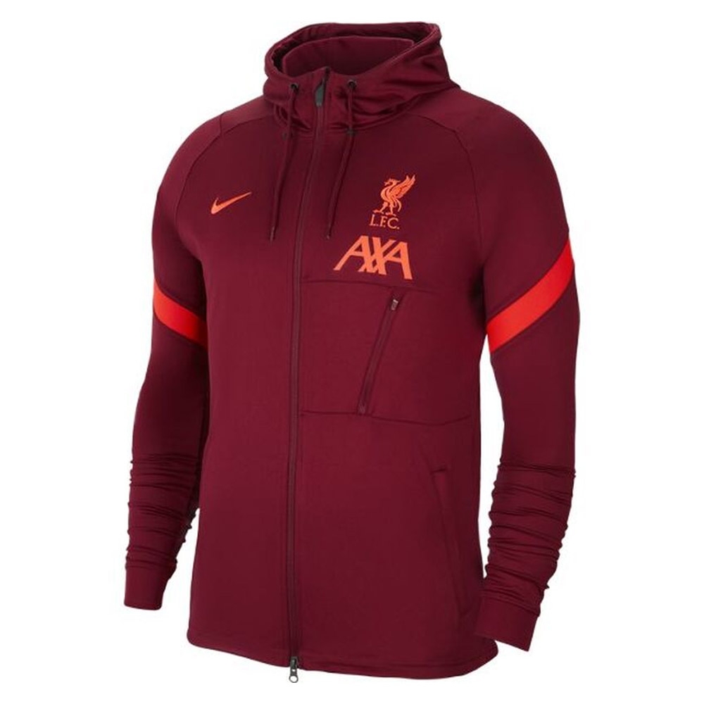 2021-2022 Liverpool Hooded Track Jacket (Team Red)