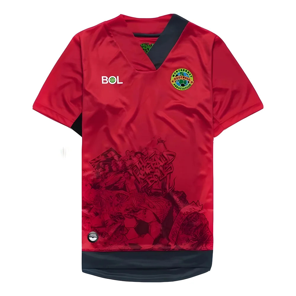 '21-'22 Montserrat Away Shirt Polyester Made By: Bol Sportswear Men's Red Medium